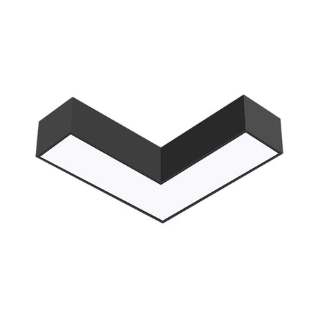 Modern Arrow Metal Flush Mount Led Ceiling Light - 10/14 Wide (White/Black) For Office With Opaline