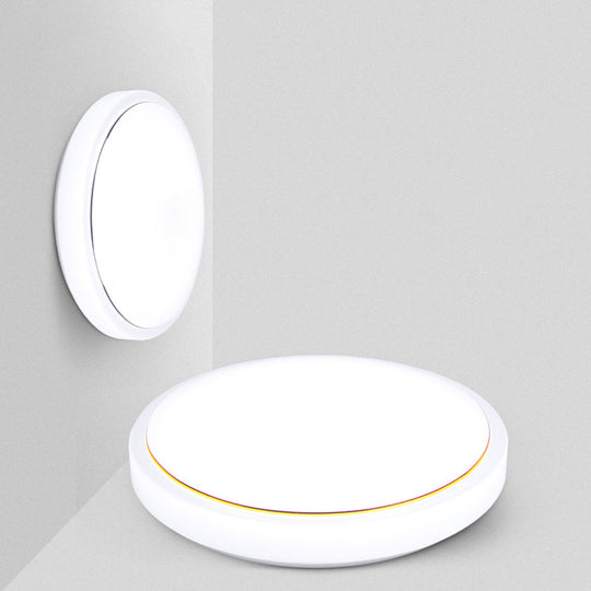 Metal Led Ceiling Light Fixture With Acrylic Shade For Hallway - Warm/White 7.5/9/12 Dia