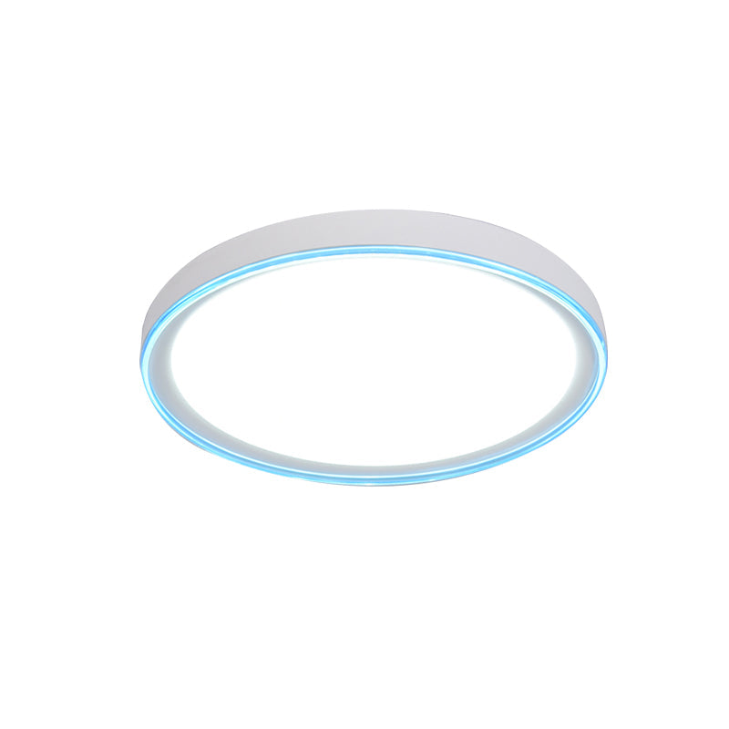 16’/19.5’ Nordic Metal Round Flush Light With Acrylic Shade - White/Pink/Yellow Led Ceiling