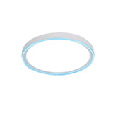 16/19.5 Nordic Metal Round Flush Light With Acrylic Shade - White/Pink/Yellow Led Ceiling Fixture