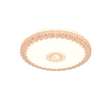 Modern Led Flush Mount Ceiling Light With Acrylic Shade In White/Blue/Gold Crackle Finish - Bedroom
