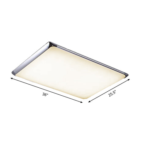 Modern Silver Flush Light With Led And Acrylic Shade For Living Room 25.5/36 Wide