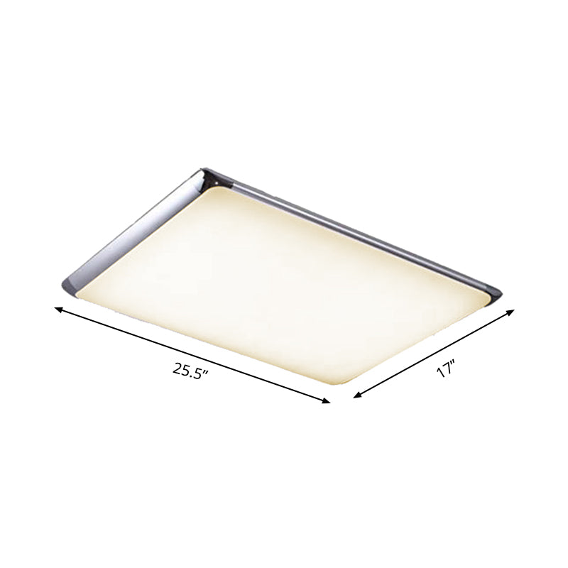Modern Silver Flush Light With Led And Acrylic Shade For Living Room 25.5/36 Wide