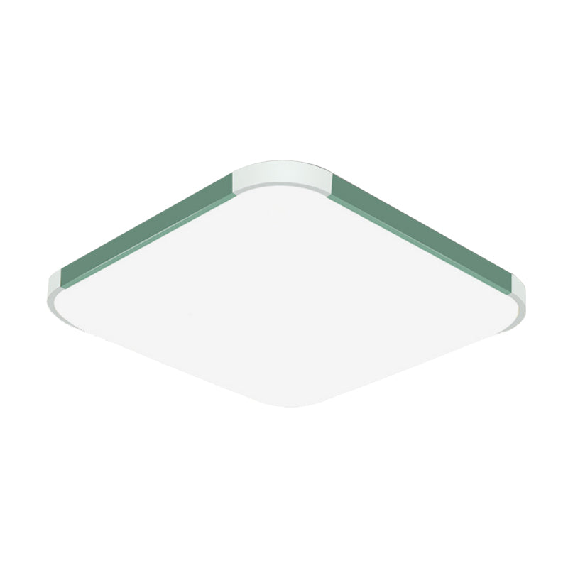 Geometric Led Flush Mount Lamp In Macaron Colors - 12/15/17 Wide