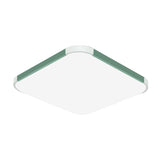 Geometric Led Flush Mount Lamp In Macaron Colors - 12/15/17 Wide
