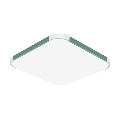 Geometric Led Flush Mount Lamp In Macaron Colors - 12/15/17 Wide