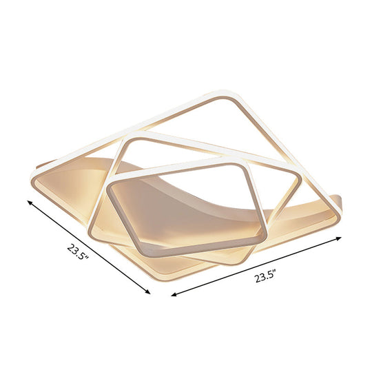 Led Bedroom Ceiling Lamp With Acrylic Shade: Warm/White Light White/Brown Design