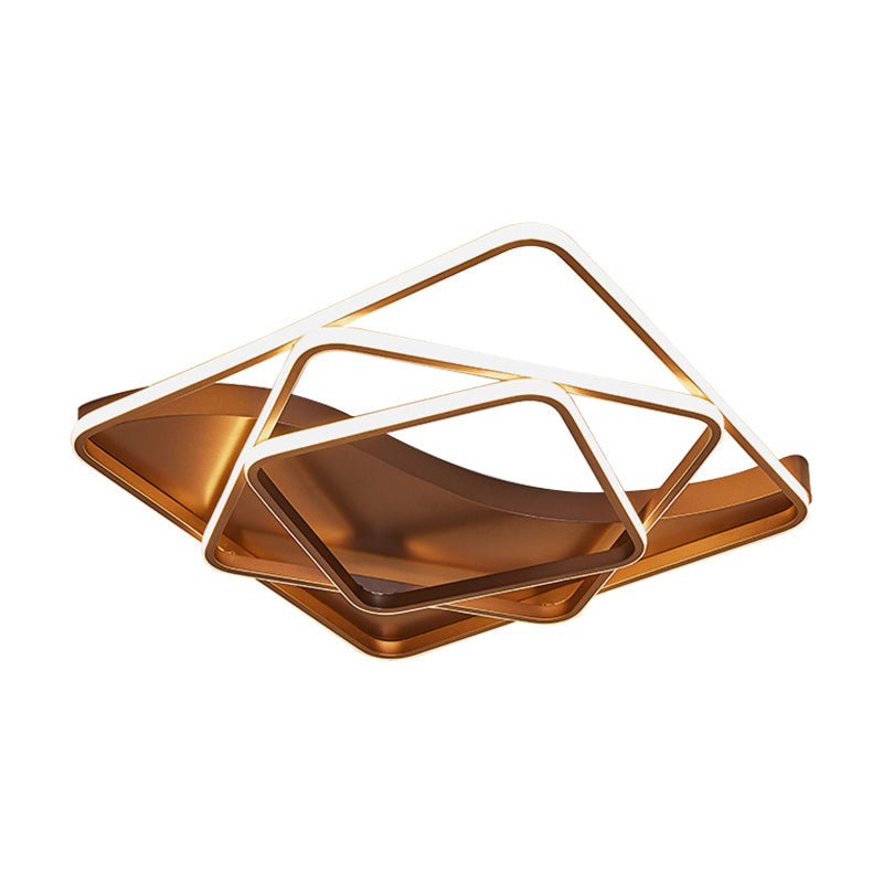 Led Bedroom Ceiling Lamp With Acrylic Shade: Warm/White Light White/Brown Design