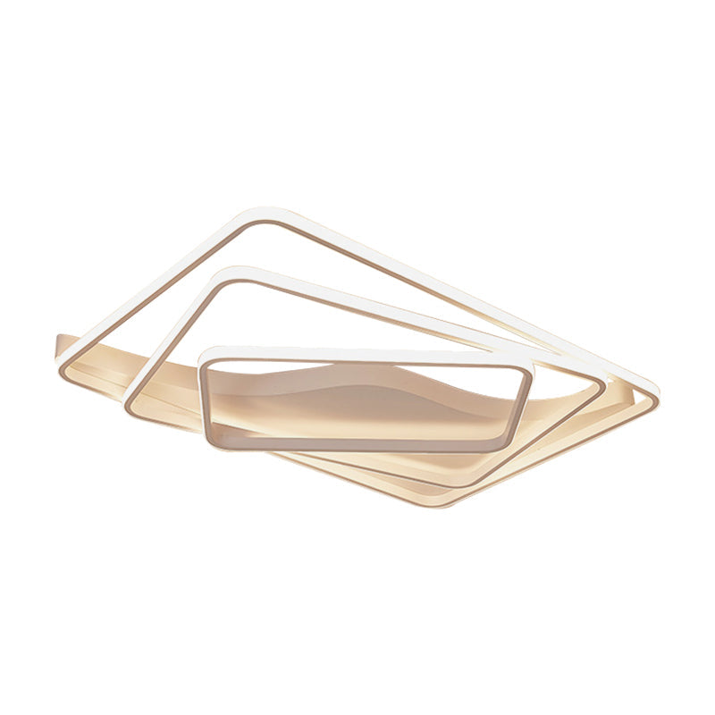 Led Bedroom Ceiling Lamp With Acrylic Shade: Warm/White Light White/Brown Design