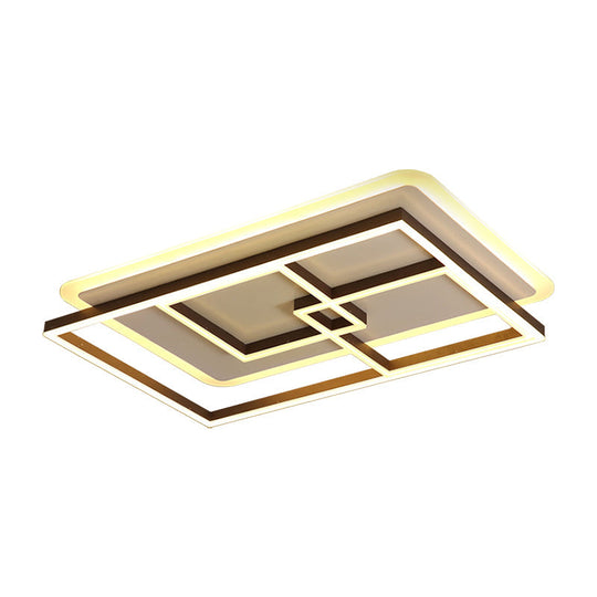 39’/47’ Simple Rectangular Ceiling Lamp: Acrylic Led Flush Mount Lighting For Living Room