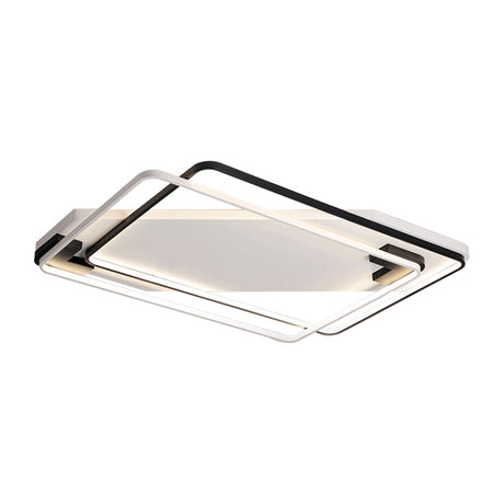 Modern Led Black/White Acrylic Rectangular Ceiling Light - 18/22/27.5 Wide Warm/White Flushmount