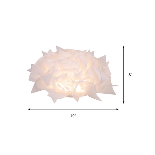 Nordic Flush Mount Led Light With Twist Acrylic Shade For Bedroom In White/Brown - 3 Gear Ceiling