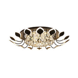 Leaf Acrylic Shade Sputnik Flush Mount Ceiling Light - Modern 8/10/12 Lights White/Black Bedroom