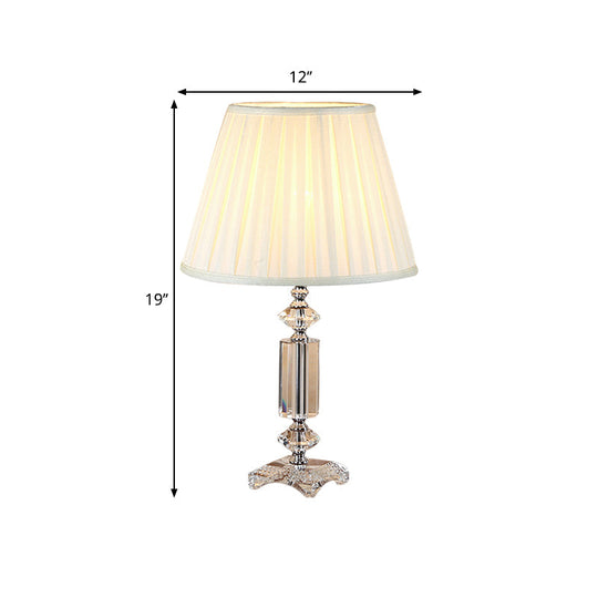 Sofia - Blue/Cream Gray/Beige Tapered Pleated Shade Table Lamp