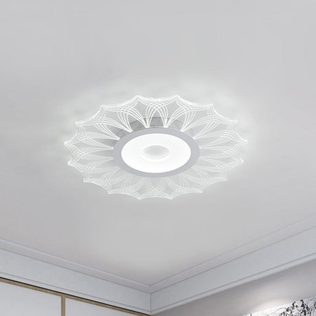 Contemporary Ultra Thin Led Flush Mount Ceiling Light Fixture For Bedroom - Clear Acrylic