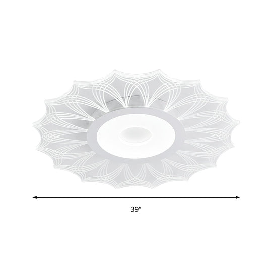 Contemporary Ultra Thin Led Flush Mount Ceiling Light Fixture For Bedroom - Clear Acrylic