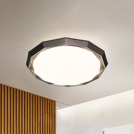 Flush Led Bedroom Ceiling Mount Light With Acrylic Frosted Diffuser - Brown 16/19.5 Dia
