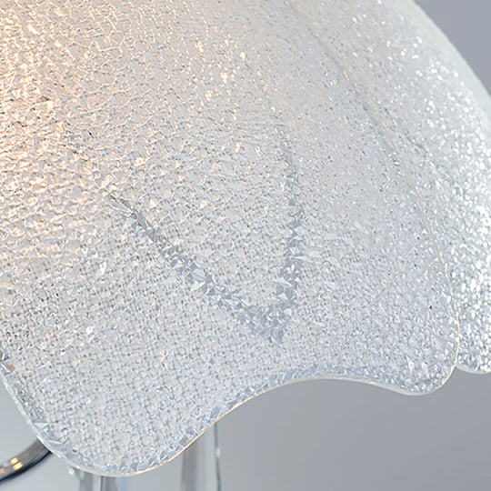 Hanging Chandelier Light W/ 5 Bulbs - Modern Glass Ceiling Fixture Chrome Frame & K9 Crystal