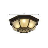 Frosted Glass Vintage Ceiling Fixture With 3/4 - Bulb Black Flush Mount 14’/18’ Width
