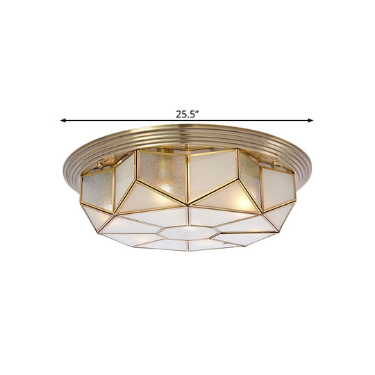 Opal Glass 6 - Bulb Brass Geometric Ceiling Light Fixture For Rural - Style Living Room