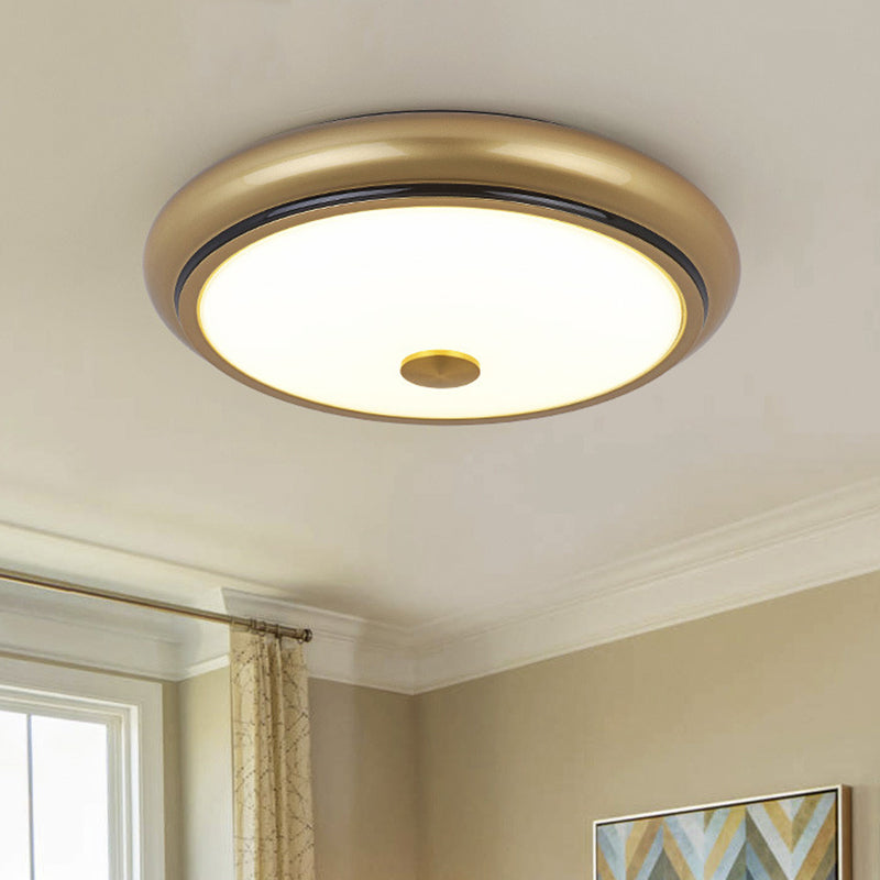 Traditional Circular Led Flush Mount Ceiling Light Fixture - 13’/16’/19.5’ Wide Black/Gold