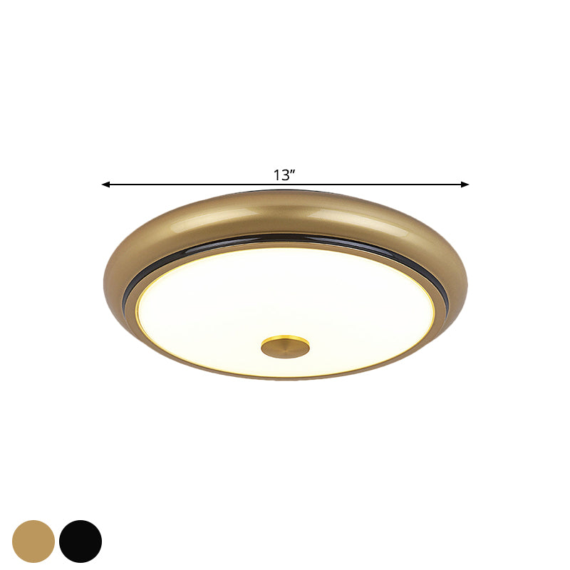 Traditional Circular Led Flush Mount Ceiling Light Fixture - 13’/16’/19.5’ Wide Black/Gold