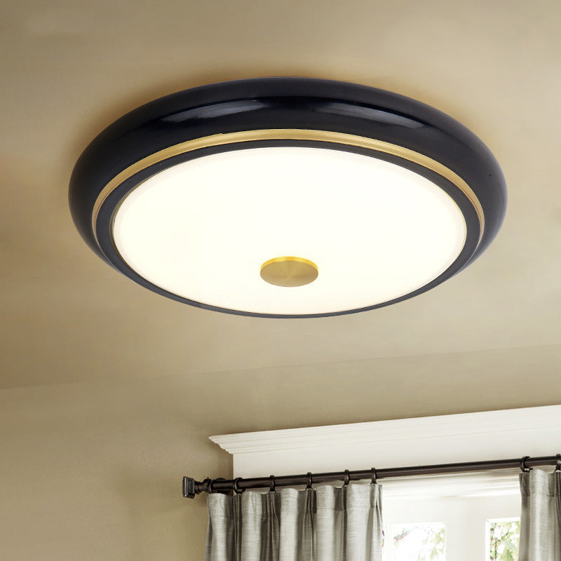 Traditional Circular Led Flush Mount Ceiling Light Fixture - 13’/16’/19.5’ Wide Black/Gold