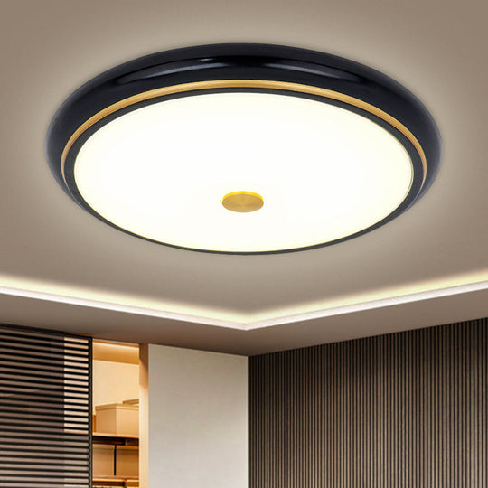 Traditional Circular Led Flush Mount Ceiling Light Fixture - 13’/16’/19.5’ Wide Black/Gold