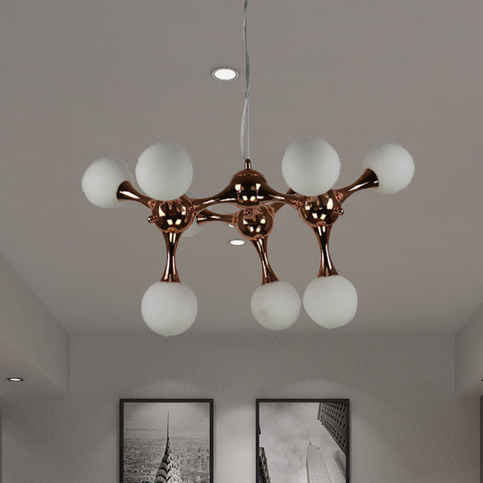 Contemporary Starburst Chandelier With Rose Gold Finish - 9/15 Lights Pendant