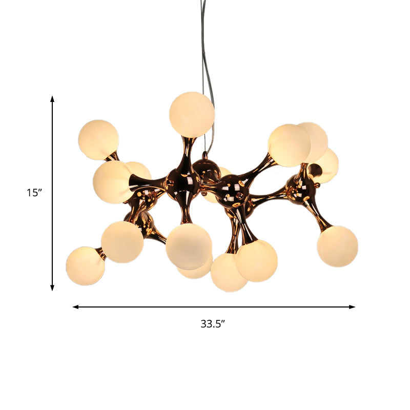 Contemporary Starburst Chandelier With Rose Gold Finish - 9/15 Lights Pendant