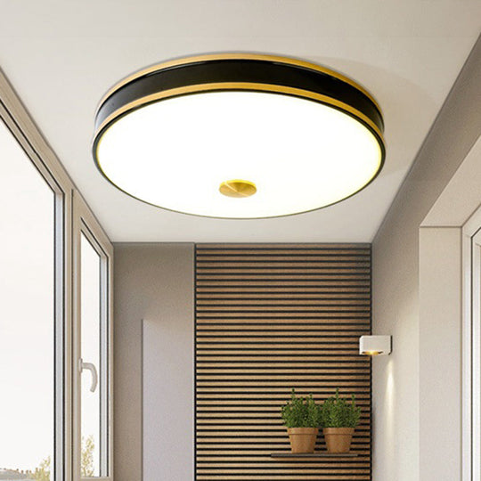 Black/Gold Round Led Flush Mount Ceiling Light - 12/19/15.5 Diameter Perfect For Bedrooms And