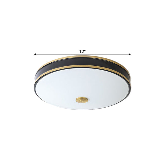 Black/Gold Round Led Flush Mount Ceiling Light - 12/19/15.5 Diameter Perfect For Bedrooms And