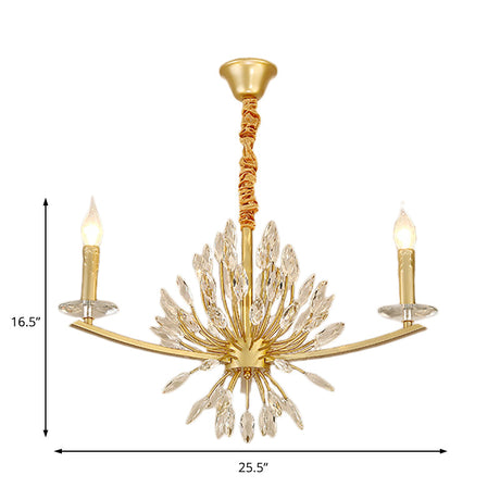 Vintage Brass Chandelier With Crystal Decor Open Bulbs And Multiple Head Options