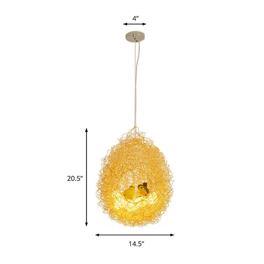 Art Deco Gold Metal Shade Chandelier With 2 Lights - Stylish Ceiling Fixture