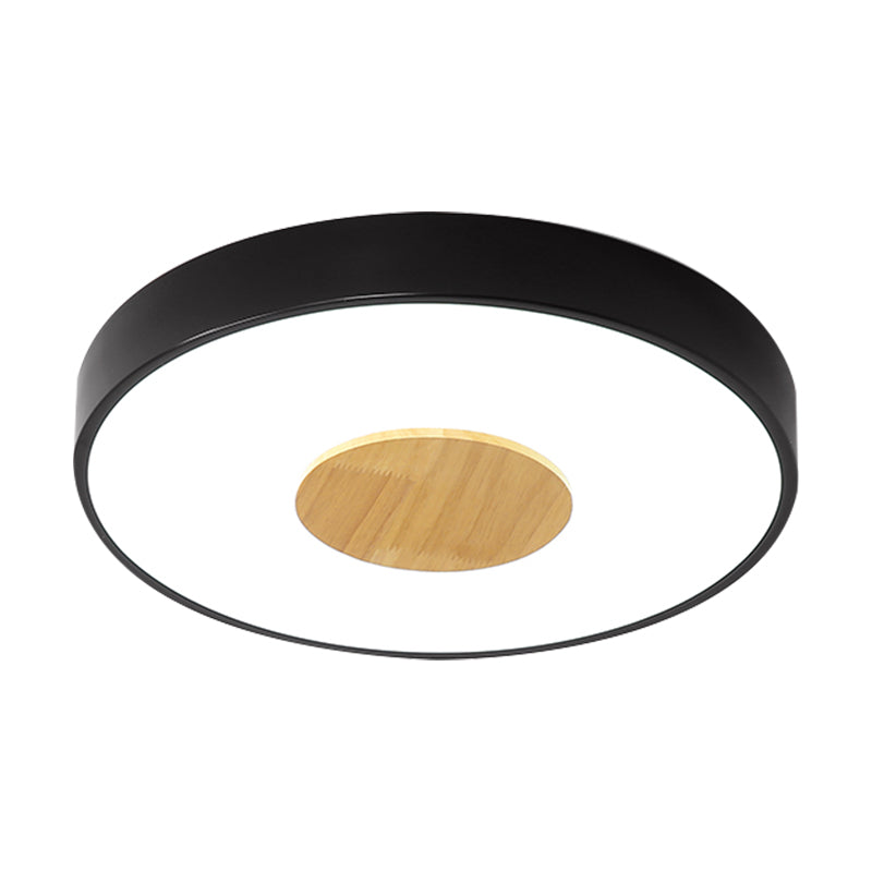 Nordic Metal Led Ceiling Light - Circular Flush Mount With Acrylic Diffuser 12’/16’/19.5’