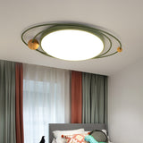 21’/26’/31’ Dia Round Flush Mount Light – Nordic Metal Gray/White/Green Led Ceiling For