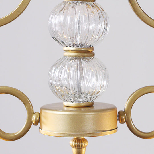 Clear Crystal Chandelier Light Fixture - Modern Bell Shade Hanging Lamp In Gold 2 Bulbs For Dining
