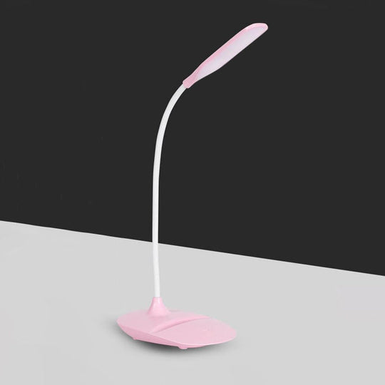 Contemporary Blue/Pink/White Led Desk Lamp Stylish Plastic Table For Bedside Study
