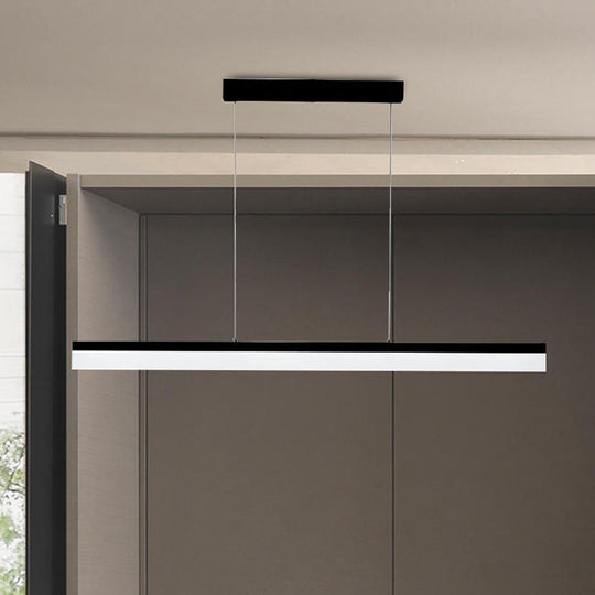 Minimalist Led Pendant Light In Black White Or Brown - Warm Natural Lighting 31.5 39 47 Wide