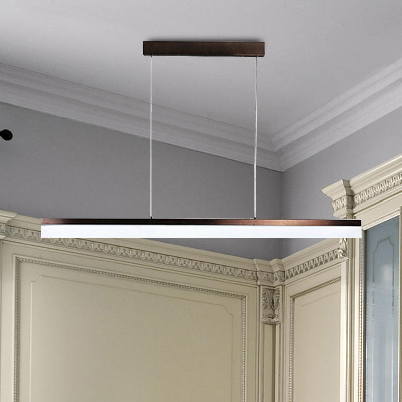 Sleek Black/White/Brown Linear Pendant Led Light In Warm/White/Natural 31.5’/39’/47’ Wide