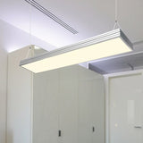 Sleek Led Office Pendant Lamp - Silver/Black Ridged Metal Shade Simplicity Ceiling Light Ideal For