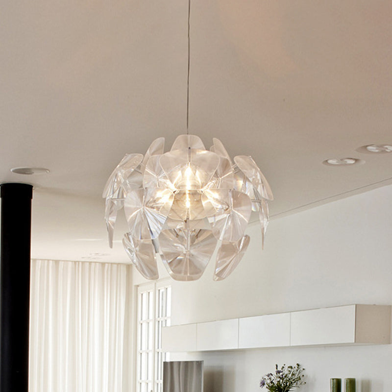 Modern Acrylic Globe Pendant Light - Clear Ceiling Lamp (24’/28.5’/43’ Wide)