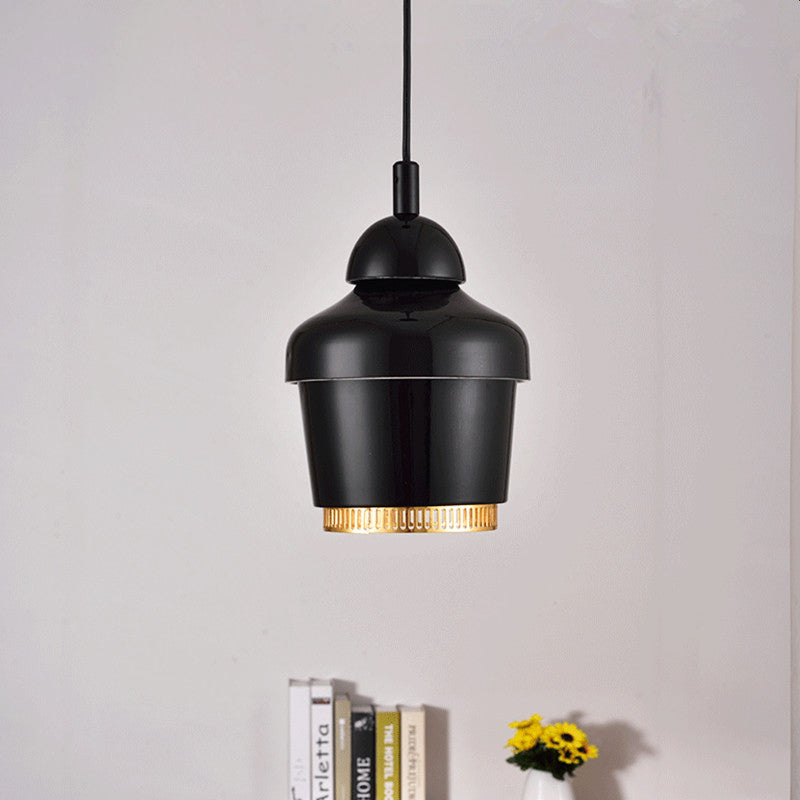 Modern Black/White/Chrome Jar Pendant Ceiling Light - Stylish Iron Hanging
