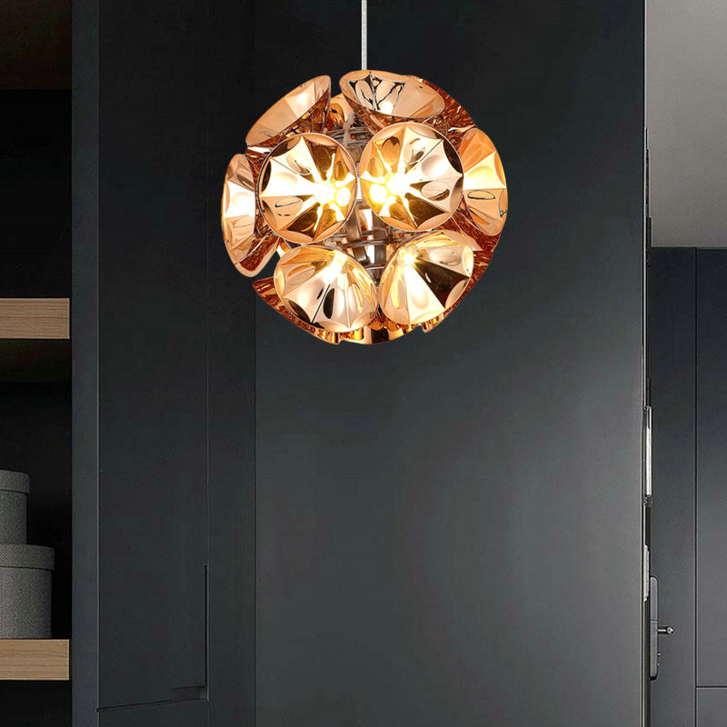 Modern Ball Pendant Light In Chrome/Gold With Led White/Warm 7’/11’ Dia