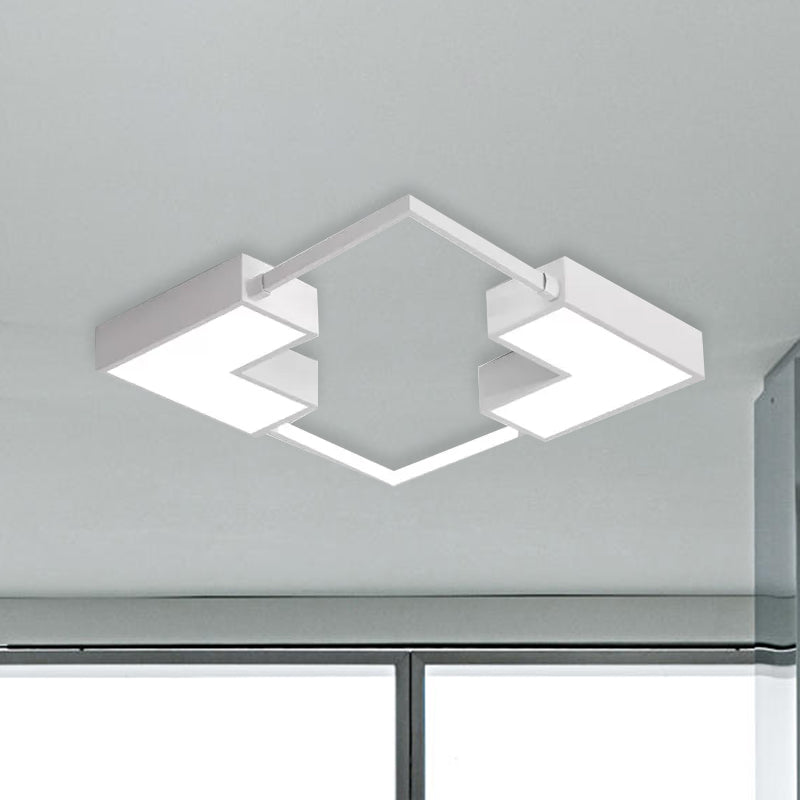 Simple Acrylic Led Flush Mount Ceiling Light In Black/White - Warm/White 16’/19.5’/23.5’ Wide