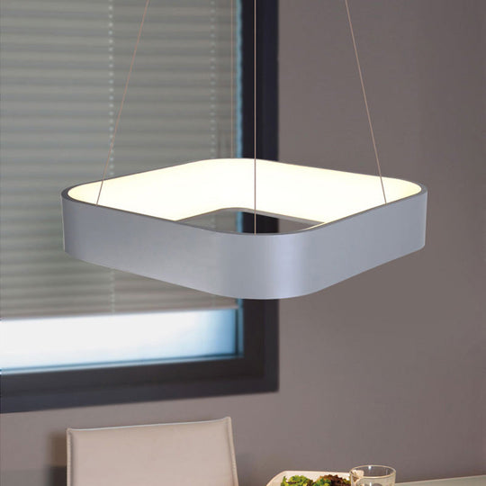 Metal Pendant Ceiling Light - Simple 1 Head In Gray/White With Warm/White/Third Gear 18’/23.5’ Wide