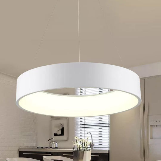 Metal Pendant Ceiling Light - Simple 1 Head In Gray/White With Warm/White/Third Gear 18’/23.5’ Wide