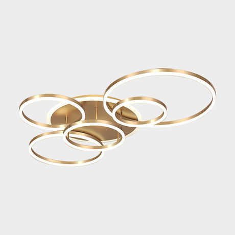 Simple 2 - Tier Gold Flush Mount Ceiling Light With Metal Frame - 2/3/5 Lights Warm/White Ideal For