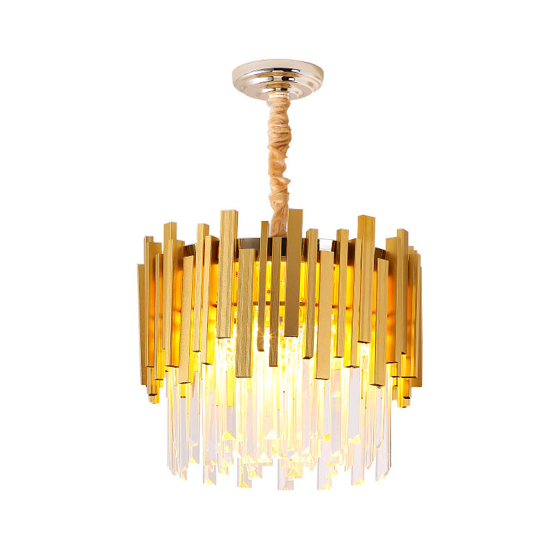 Stunning Silver/Gold Pendant Lamp With Crystal Prism - Modern And Stylish Lighting For Bedrooms