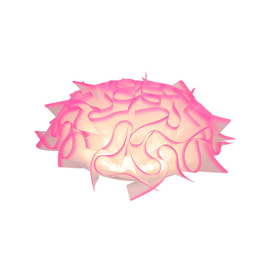 Contemporary Led Flush Ceiling Light With Twist Acrylic Shade - Vibrant Pink/Orange/Blue For